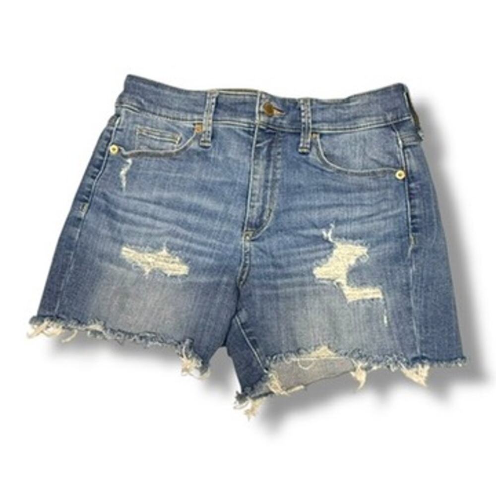 Universal Thread Womens Shorts Size 4 27" Blue Denim‎ Jean Ripped Distressed